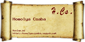 Homolya Csaba névjegykártya