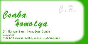 csaba homolya business card